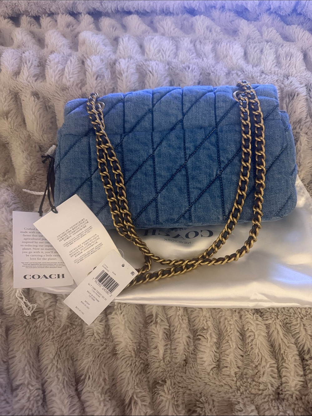 NWT Coach Denim Tabby Shoulder Bag 26 With Quilting - Picture 6 of 10